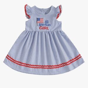 Blue Gingham All American Girl Dress